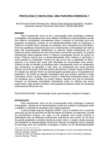 PSICOLOGIA E ONCOLOGIA: UMA PARCERIA ESSENCIAL?