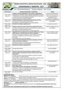 CRONOGRAMA 2° BIMESTRE