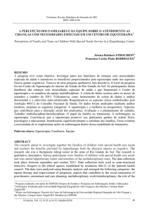 a percepção dos familiares e da equipe sobre o