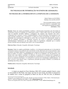 TECNOLOGIAS DE INFORMAÇÃO NO ENSINO DE GEOGRAFIA