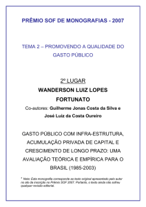 Gasto Público com Infra-Estrutura, Acumulação Privada de Capital e