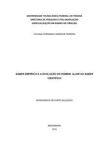 saber empírico e a evolução do homem: aliar ao saber