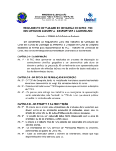 REGULAMENTO DO TRABALHO DE CONCLUSÃO DE - Unifal-MG