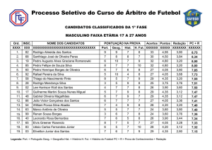 Processo Seletivo do Curso de Árbitro de Futebol