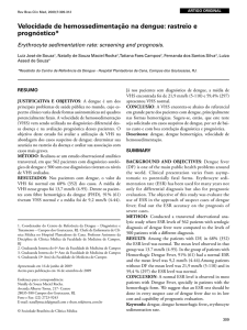 Velocidade de hemossedimentação na dengue: rastreio e