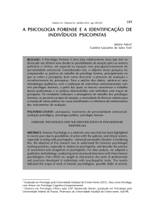 a psicologia forense e a identificação de indivíduos psicopatas