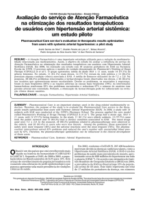 Avaliação do serviço de Atenção Farmacêutica na otimização dos