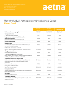 Plano Individual Aetna para América Latina e Caribe Plano Gold