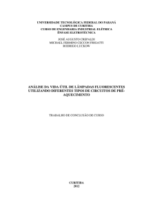 análise da vida útil de lâmpadas fluorescentes utilizando diferentes