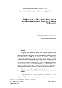 Relações entre efeito estufa e aquecimento global na