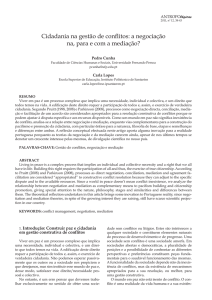 Cidadania na gestão de conflitos: a negociação na, para e com a