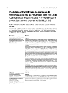 Medidas contraceptivas e de proteção da transmissão do HIV por