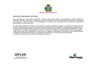 Regionalizaçao de Planejamento do Estado - Seplan-MT