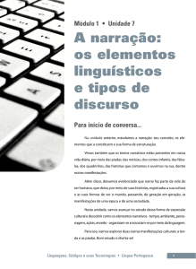 A narração: os elementos linguísticos e tipos de discurso