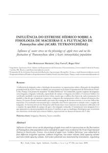 INFLUÊNCIA DO ESTRESSE HÍDRICO SOBRE A