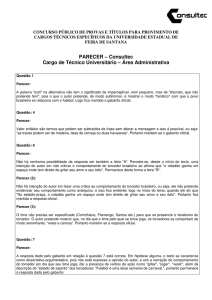 PARECER – Consultec Cargo de Técnico Universitário – Área