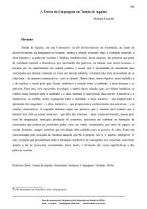 A Teoria da Linguagem em Tomás de Aquino Resumo