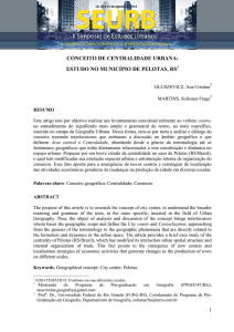 conceito de centralidade urbana: estudo no município de