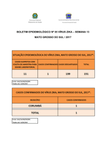 BOLETIM EPIDEMIOLÓGICO Nº 05 VÍRUS ZIKA – SEMANA 13