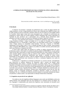 a formação de profissionais para o ensino da língua brasileira de