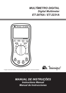 multímetro digital manual de instruções et-2076a