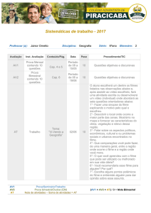 Sistemáticas de trabalho