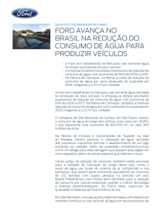 ford avança no brasil na redução do consumo de água para