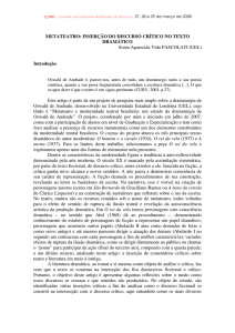 INSERÇÃO DO DISCURSO CRÍTICO NO TEXTO DRAMÁTICO