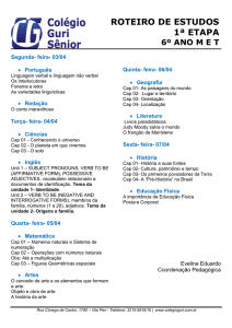 Roteiro 1ª etapa – 6º Ano E. Fundamental II