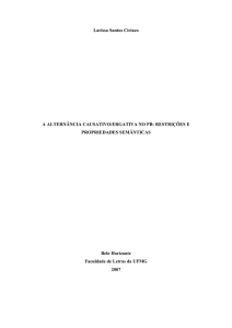 Larissa Santos Ciríaco A ALTERNÂNCIA CAUSATIVO