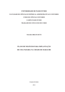 UNIVERSIDADE DE PASSO FUNDO PLANO DE NEGÓCIOS PARA
