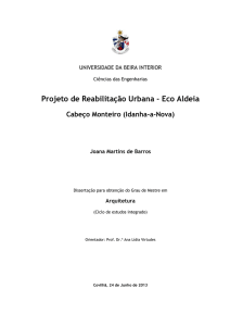 Projeto de Reabilitação Urbana - Eco Aldeia