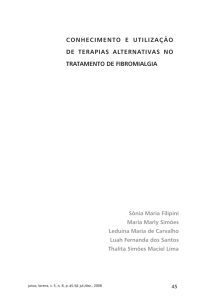 conhecimento e utilização de terapias alternativas no tratamento de