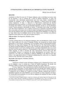 ETNOLINGUÍSTICA: SEMELHANÇAS E DIFERENÇAS TUPI E