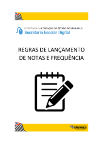 Manual de Regras de lançamento de notas e frequência