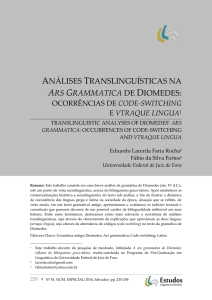 análises translinguísticas na ars grammatica de diomedes