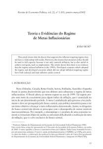 Teoria e Evidências do Regime de Metas Inflacionárias