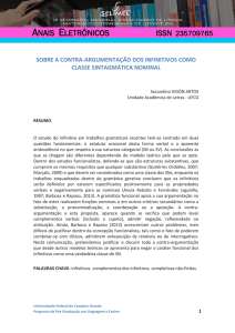 sobre a contra-argumentação dos infinitivos como classe