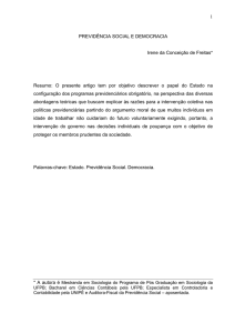 1 PREVIDÊNCIA SOCIAL E DEMOCRACIA Irene da