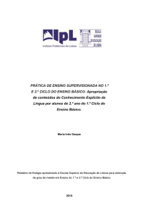 PRÁTICA DE ENSINO SUPERVISIONADA NO 1.º E 2.º CICLO DO