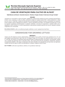 Casa de vegetação para cultivo de alface