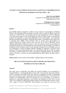 ANÁLISE E CARACTERIZAÇÃO DAS SECAS SAZONAIS NA