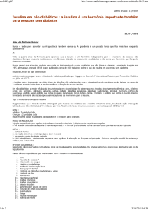 Insulina em não diabéticos : a insulina é um hormônio importante