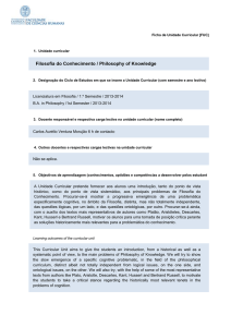 Filosofia do Conhecimento / Philosophy of Knowledge - FCH-UCP