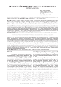 infusão contínua versus intermitente de meropenem na prática clínica