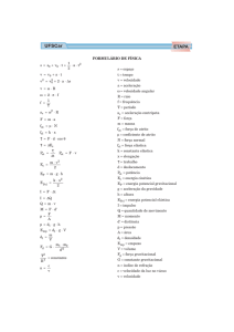 Formulário de Física 14/12/2009