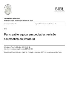 Pancreatite aguda em pediatria: revisão sistemática da