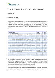 CHAMADA PÚBLICA AES ELETROPAULO 001/2015