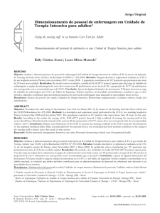 Dimensionamento de pessoal de enfermagem em