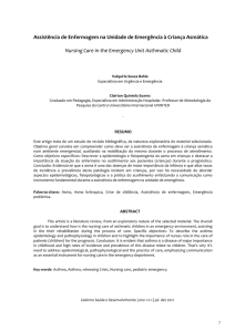 Assistência de Enfermagem na Unidade de Emergência à Criança